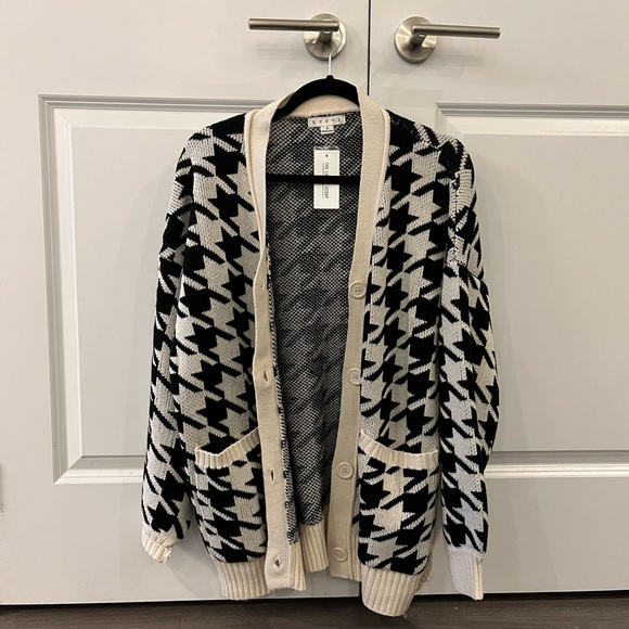 NWT HYFVE Houndstooth Chunky Cardigan - Picture 2 of 8